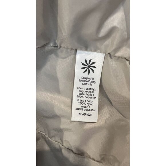 Athleta Hooded Rain Coat Lightweight Beige Longline Jacket ** Flaw ** Size XS - Picture 9 of 13